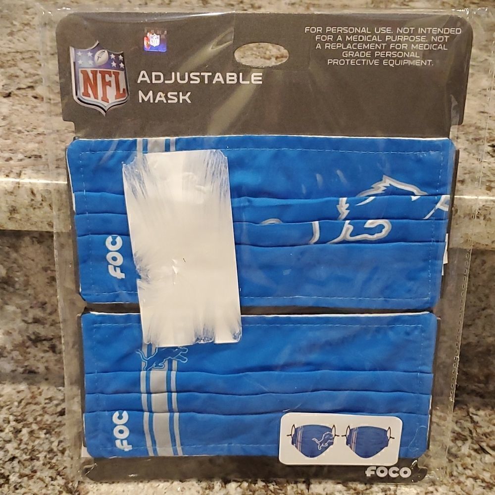 Detroit Lions Facemasks pack of 2 NFL